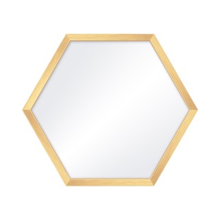 Lustro 37,5x43,5 cm heksagon złote