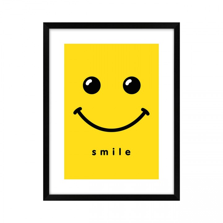 Obraz do pokoju dziecięcego uśmiech na żółtym tle 32x42 cm
