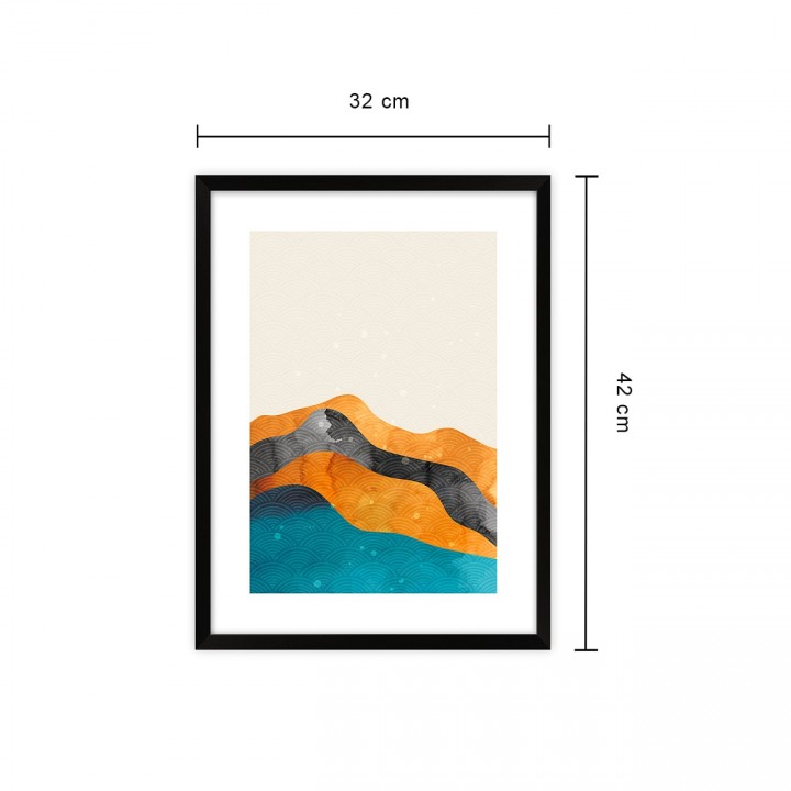 Obraz do salonu góry abstrakcja 32x42 cm