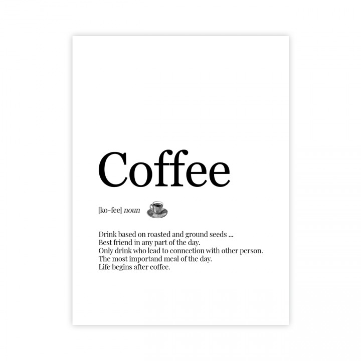 Plakat z napisem "coffee" 30x40 cm