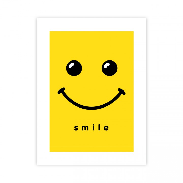 Plakat smile na żółtym tle 30x40 cm