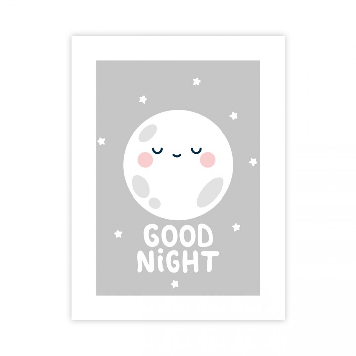 Plakat księżyc "Good Night" 30x40 cm