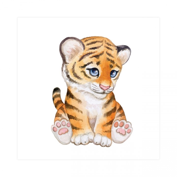 Plakat dla dzieci tygrys 20x20 cm