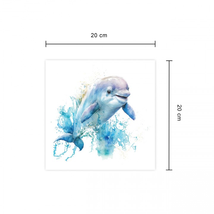 Plakat delfinek 20x20 cm