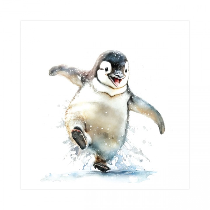 Plakat słodki pingwinek 20x20 cm