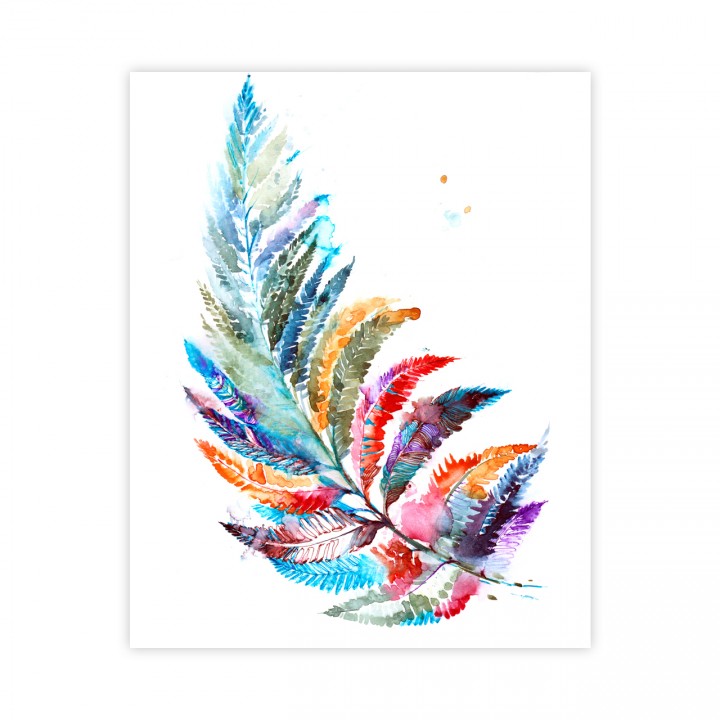 Plakat Kolorowy liść paproci 40x50 cm