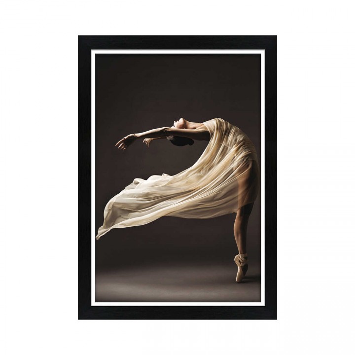 Obraz beżowy kobieta w tańcu 23x32 cm