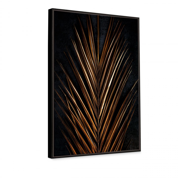 Obraz w nowoczesnym stylu złoty liść palmy 69x99 cm